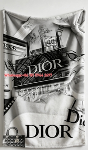 Monochrome Dior Luxury Collage Flannel Sofa Throw Blanket D291